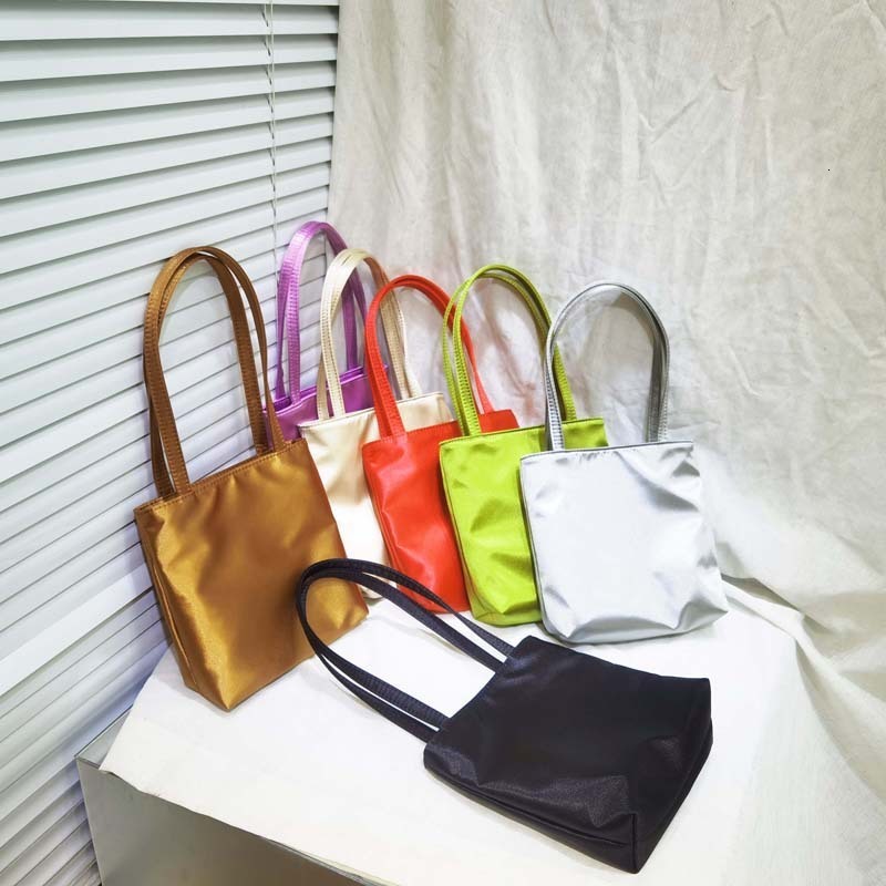 Vintage Women Bag Satin Tote Shopping Bag Crossbody Female Handbag Girl Bolsas Lady 250411