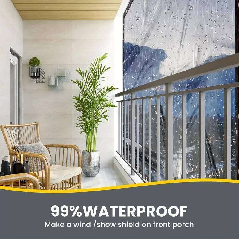 Clear Waterproof Tarps with Grommets - Multi-Use Cover for Patio, Camping, Plant Protection Outdoor Multi-Purpose Tarp