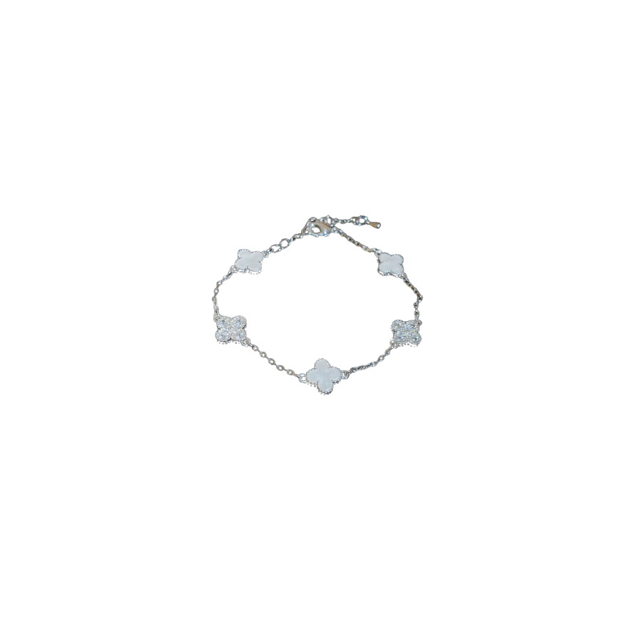 2026 New Zircon Lucky Flower Bracelet Ring Set, Fresh and Sweet Hand Jewelry with Unique Design - view 9