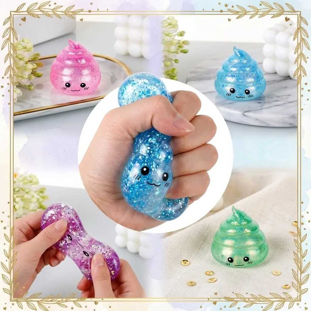 Stress Fun Poop Squishy maltose Ball blind box Glitter Funny Stretch Squeeze stress relief Toys Adults Fools Day Prank Gift M260613 - view 3