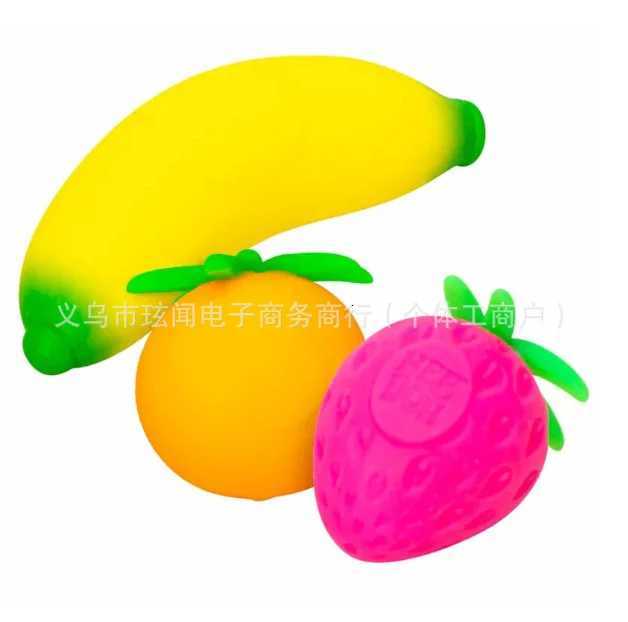 Schylling Nee Doh Fruit 3PCS squishy toy Banana Orange Strawberry Slow Rising Anxiety Relief Relaxing Accessory stress relief M260613