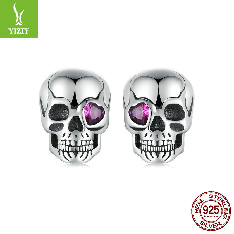 U7 Skull Stud Earrings Vintage Halloween Gothic Jewelry Stainless Steel Grunge Punk Cool Goth Studs for Men Women Gifts 260302