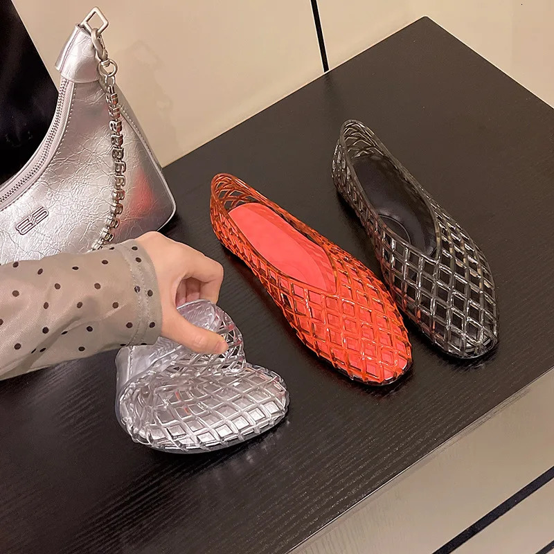 Vmouth Crystal Jelly Shoes Fashionable Versatile Comfortable Flat Bottom Single Casual Sandals for Women 260613 - view 4