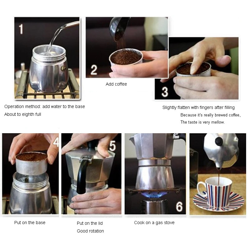 Aluminum Espresso Maker Latte Coffee Maker Italian Moka Espresso Cafeteira Percolator Pot 1cup/3cup/6cup Stovetop Coffee Maker 260612 - view 6