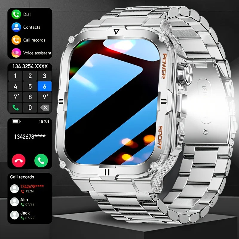 2026 Mens Smart Watch Flashlight Sports Trajectory Multi functional Reminder 3D Dynamic Dial Outdoor Fitness Smart Watch 260611