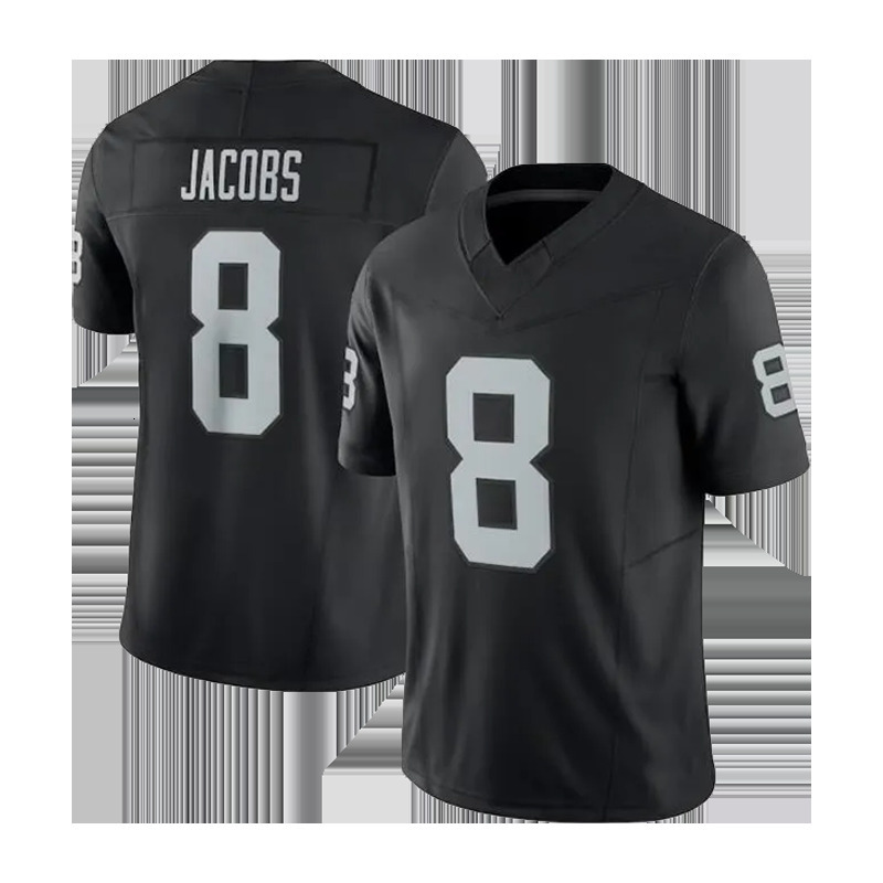 LasVegas Raider jersey 2 Jeanty 4 Carr 15 Fernando Mendoza 7 Smith 34 Jackson 75 Long 39 Hobbs Jerseys 98 Crosby 89 Bowers 94 Wilkins 24 Woodson 81 Br