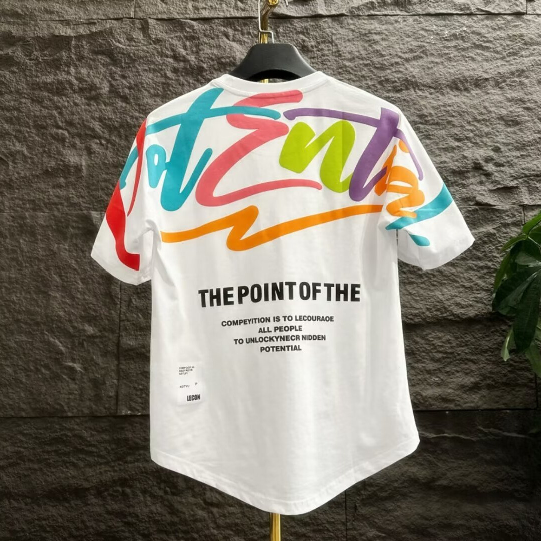Spring Summer Puff Green T-shirt Men Women Short Sleeve Tops 240425