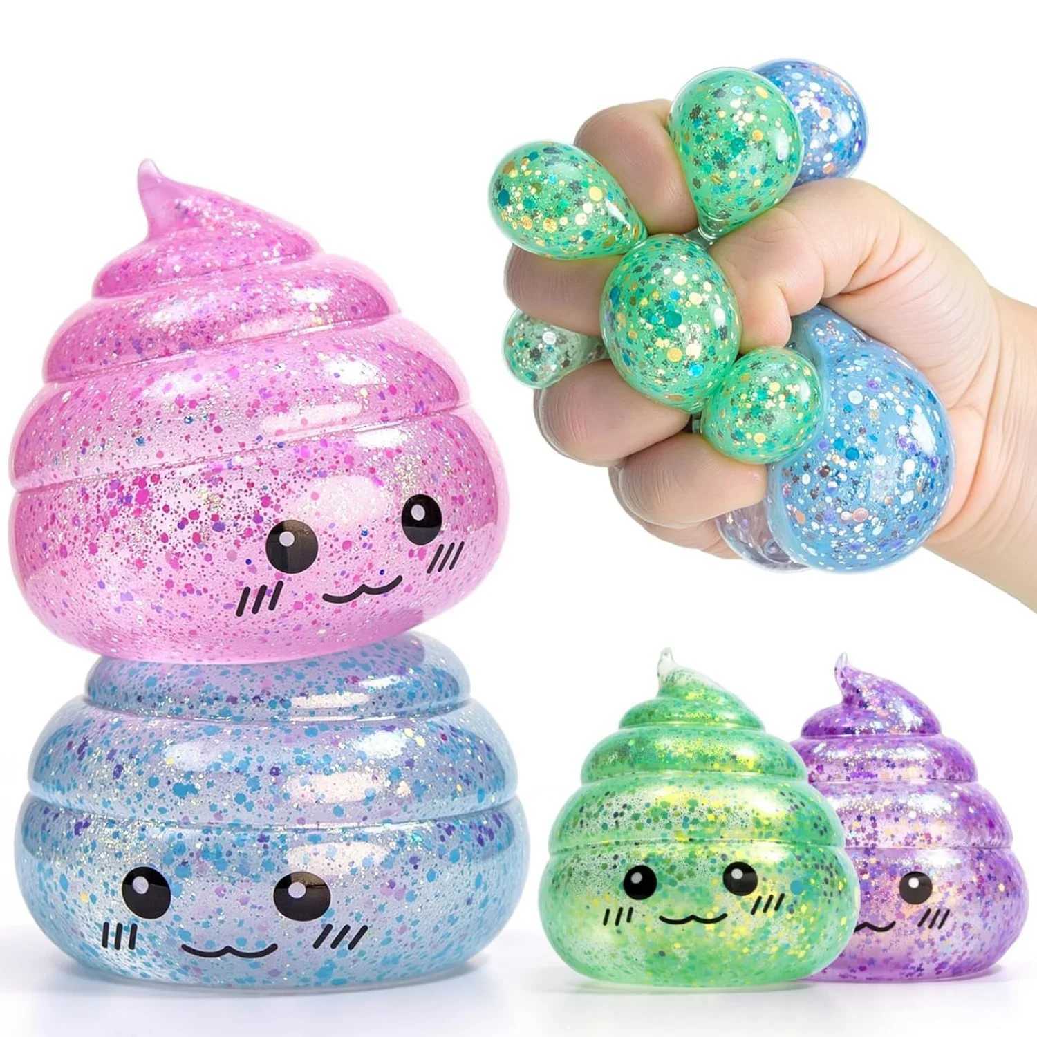 Stress Fun Poop Squishy maltose Ball blind box Glitter Funny Stretch Squeeze stress relief Toys Adults Fools Day Prank Gift M260613 - view 5