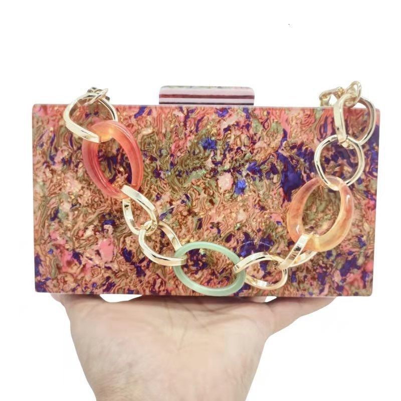Colorful Acrylic Woman Toted Fashion HandbagCocktail Dinner Birthday Party Clutch Purse Banquet Gift Elegant Female Evening Bag 240820