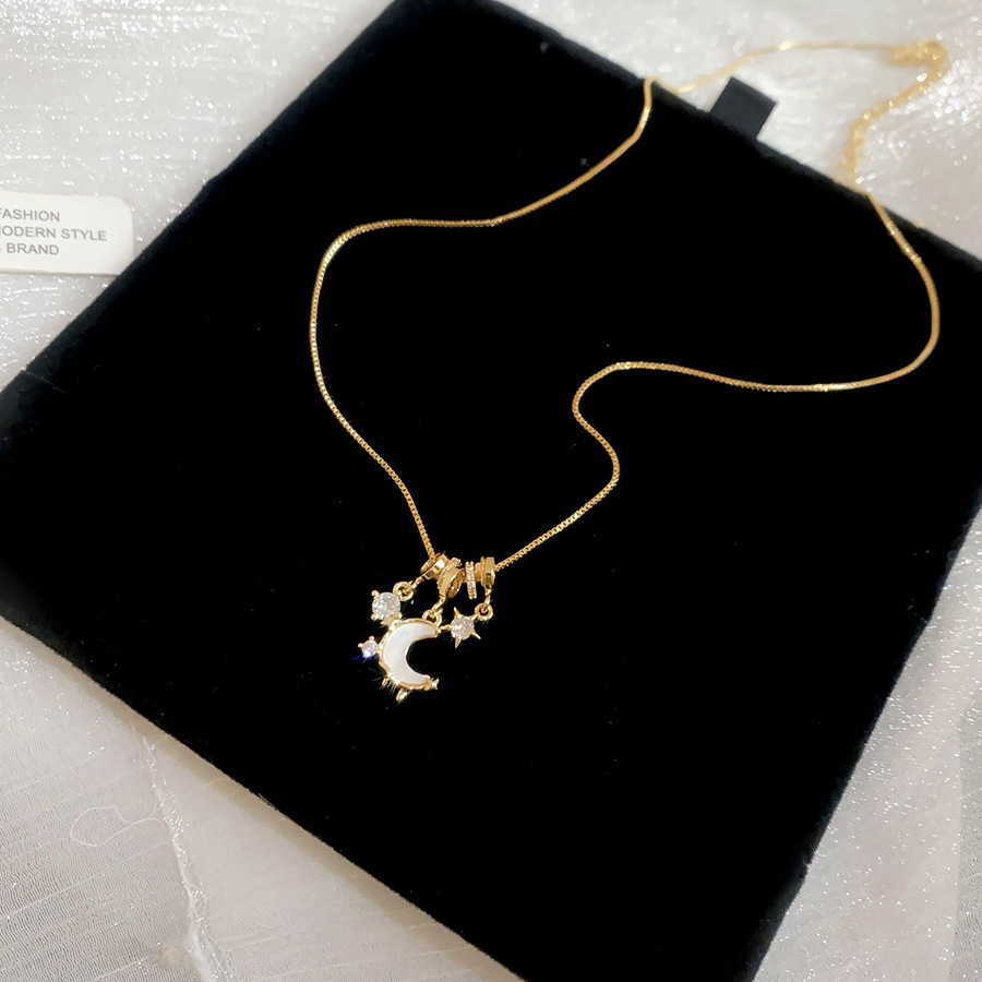 18k real gold plated zircon mother-of-pearl lucky flower necklace and bracelet set for women, niche high-end designer jewelry - view 8