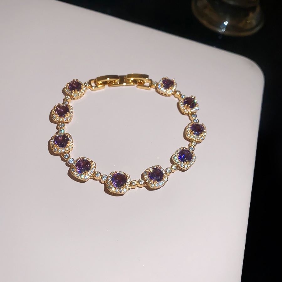 18k real gold plated zircon bracelet, light luxury, high-end exquisite wristband, fashionable niche luxury jewelry for women - view 4