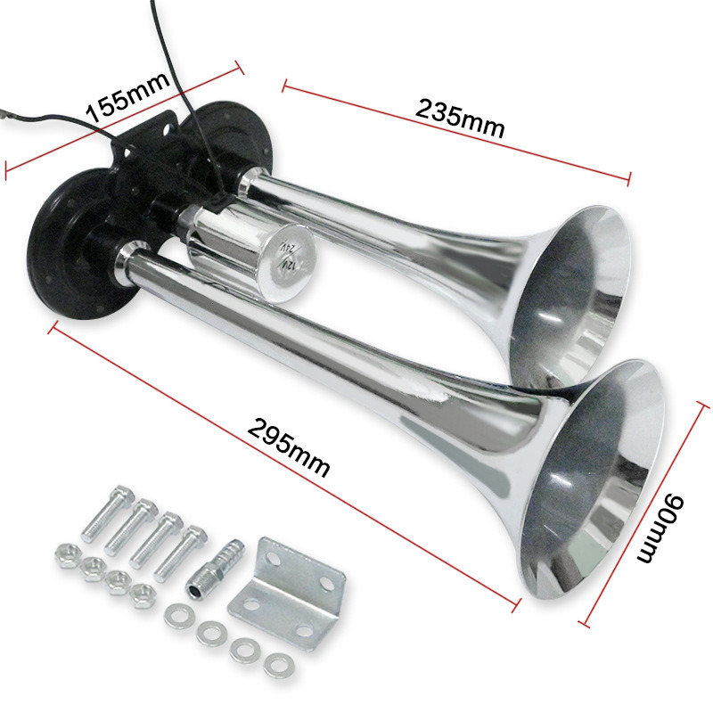 Double tube zinc alloy air horn, air pump motor, car horn compressor, air horn 150DB truck ho