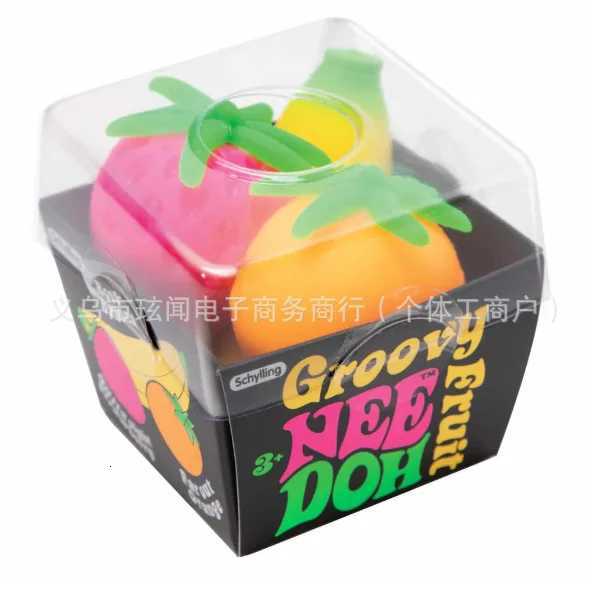 Schylling Nee Doh Fruit 3PCS squishy toy Banana Orange Strawberry Slow Rising Anxiety Relief Relaxing Accessory stress relief M260613