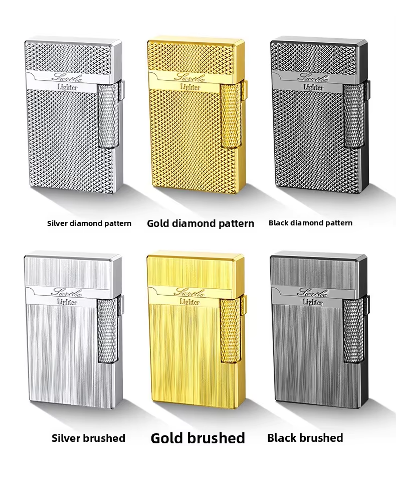 Luxury Ding Sound Dual Flame Lighter, Switchable Soft Flame & Windproof Jet Torch, Refillable Zinc Alloy Side Wheel Cigarette Lighter Gift for Men Who - view 8