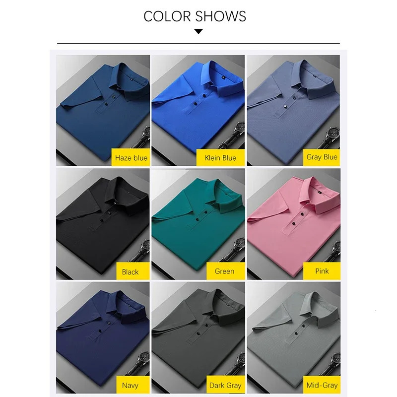 BROWON Large Size 8XL Summer Men Polo Shirt Casual Loose Ice Silk Short Sleeve T Shirt Men Quick-drying Business Men Wear 260618CJ - view 5