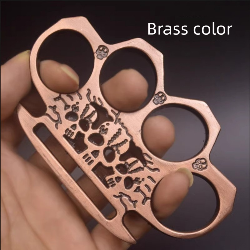 2026 New Metal Brass Knuckle Duster Four Finger Outdoor Fighting Fist Ring Hands Clasp Hand Self-defense Pocket EDC Tools