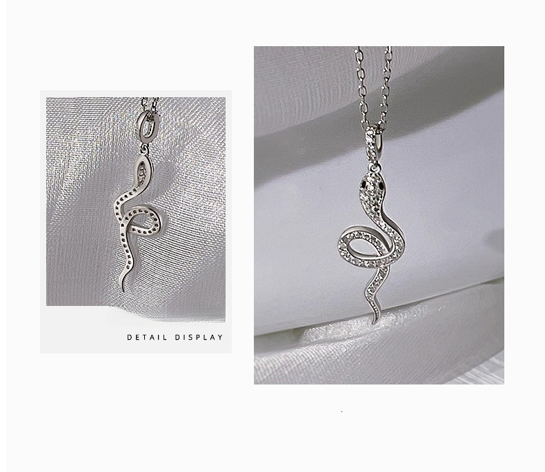 High End Luxury And Elegant Women Designer Necklace Pendant Made Of Titanium Steel That Does Not Fade Korean Style Simple Diamond Studded Snake Patter