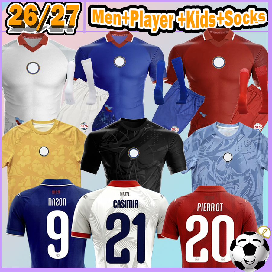 2026 Haiti World Cup Soccer Jerseys 25 26 27 NAZON DEEDSON JACQUES PIERROT PROVIDENCE LACROIX DANLEY LOUICIUS ARCUS Men kids kits Sets national team f