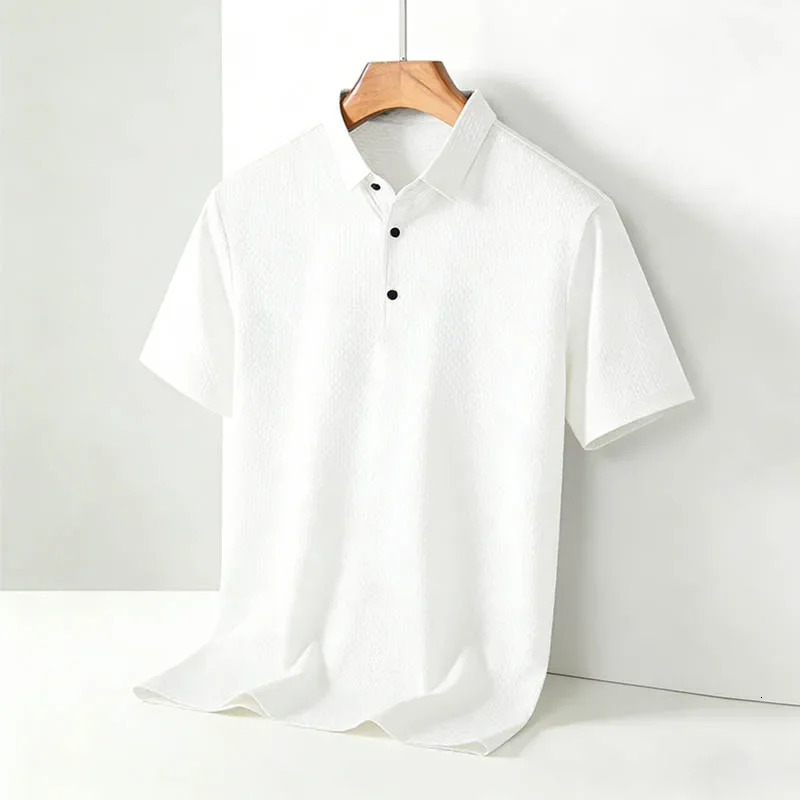 2026 Mens Ice Silk Polo Shirt Lightweight Quick Dry Short Sleeve Shirt for Business Daily Casual Wear Comfortable Male Tops 260618CJ - view 6
