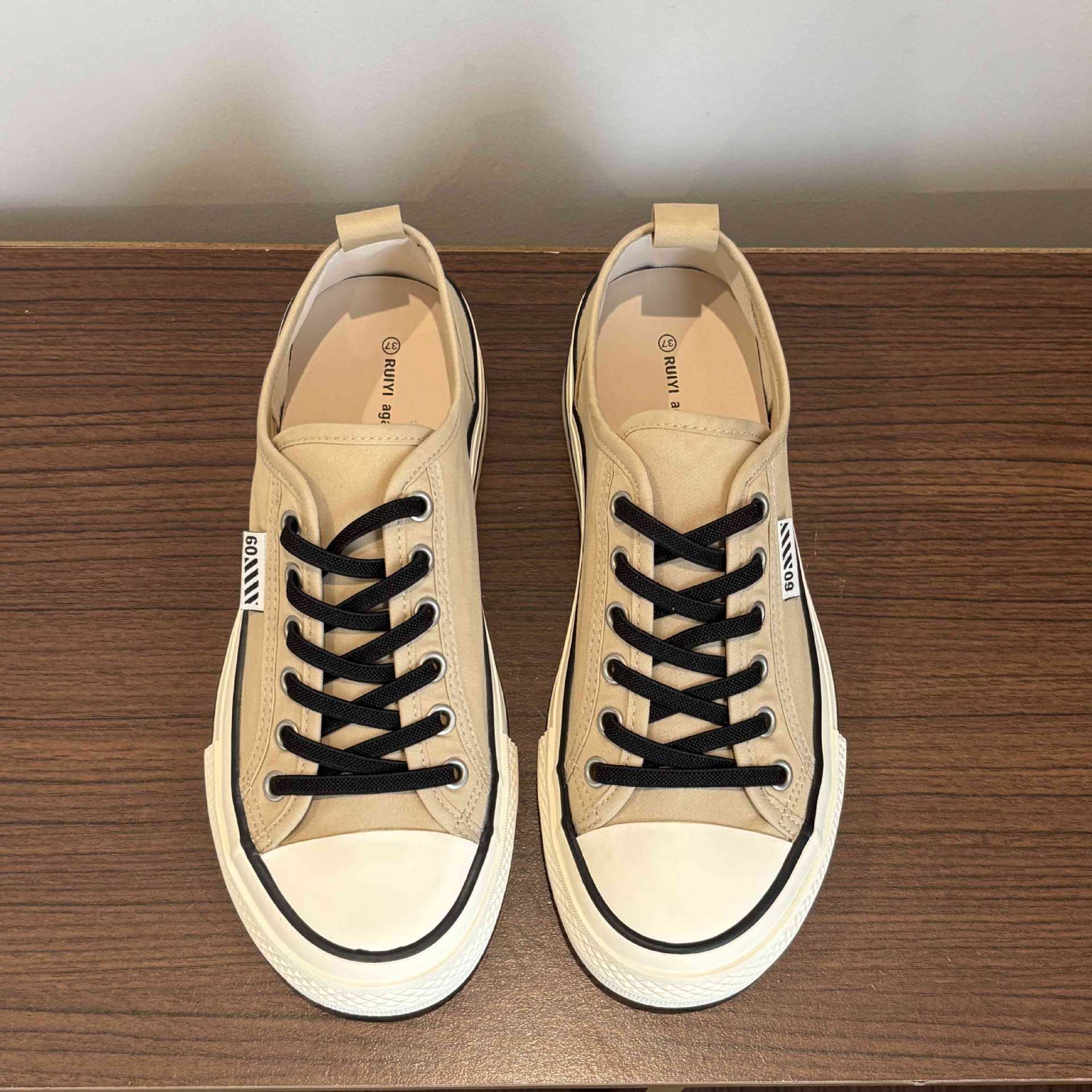 Free Shipping Women's Big Size 2025 New Korean Style Breathable High Top Canvas Shoes with Thick Sole Heel Increasing White Versatile Fashion Sne
