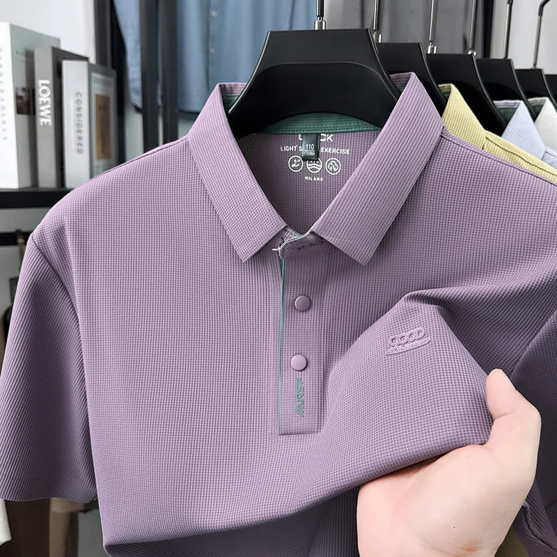 Ice Silk Cool Short Sleeved Polo Shirt for Men in Summer 2026 Thin Style Lapel T-shirt Half Sleeve Dads Top 260618CJ - view 6