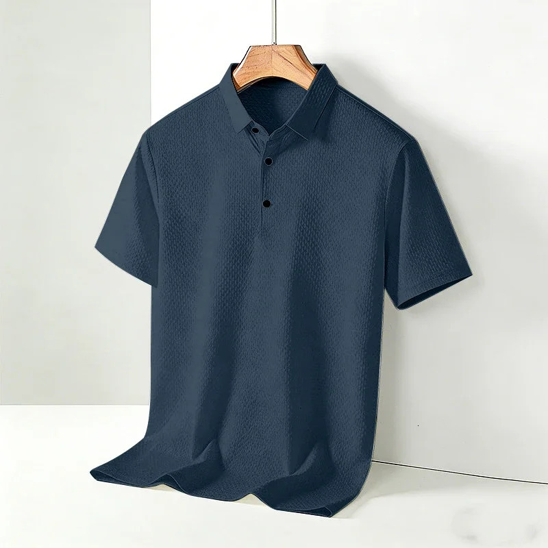 2026 Mens Ice Silk Polo Shirt Lightweight Quick Dry Short Sleeve Shirt for Business Daily Casual Wear Comfortable Male Tops 260618CJ - view 7