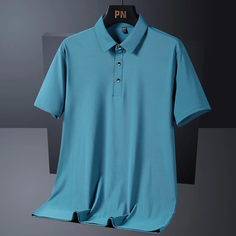 Summer Plus Size 7xl 8xl 9xl Polo Shirt Men Quick Dry Ice Silk Breathable Polo Mens Oversize Business Polo Shirt Clothing 260618CJ - view 3