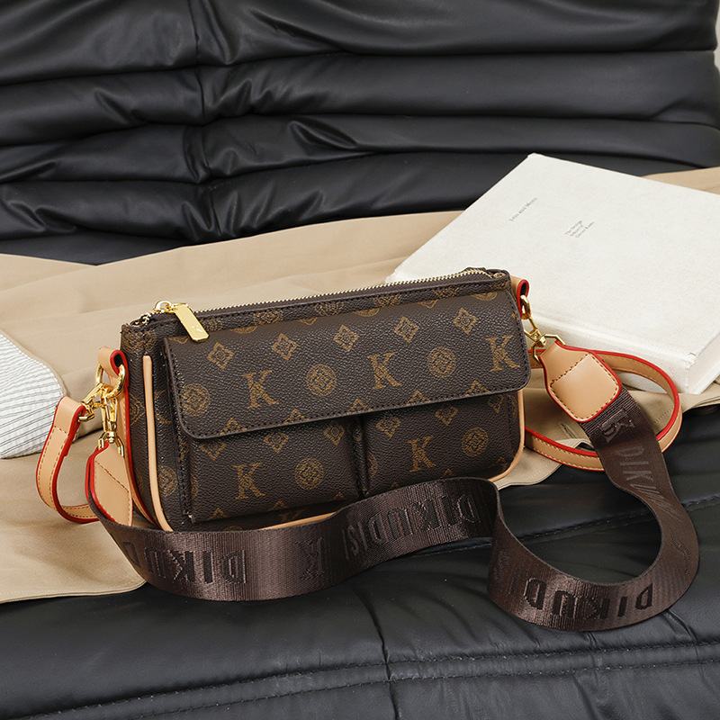 2026 New Women's High-End Underarm Shoulder Bag, Versatile Chic Monogram Color Block Vintage Crossbody Purse