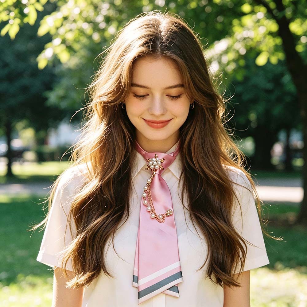 Designer Tie Luxury pearl chain tie free satin college style small tie uniform shirt accessory in stock wholesale High quality bow tie - view 4
