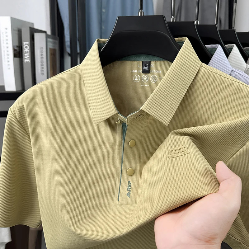 Ice Silk Cool Short Sleeved Polo Shirt for Men in Summer 2026 Thin Style Lapel T-shirt Half Sleeve Dads Top 260618CJ - view 7
