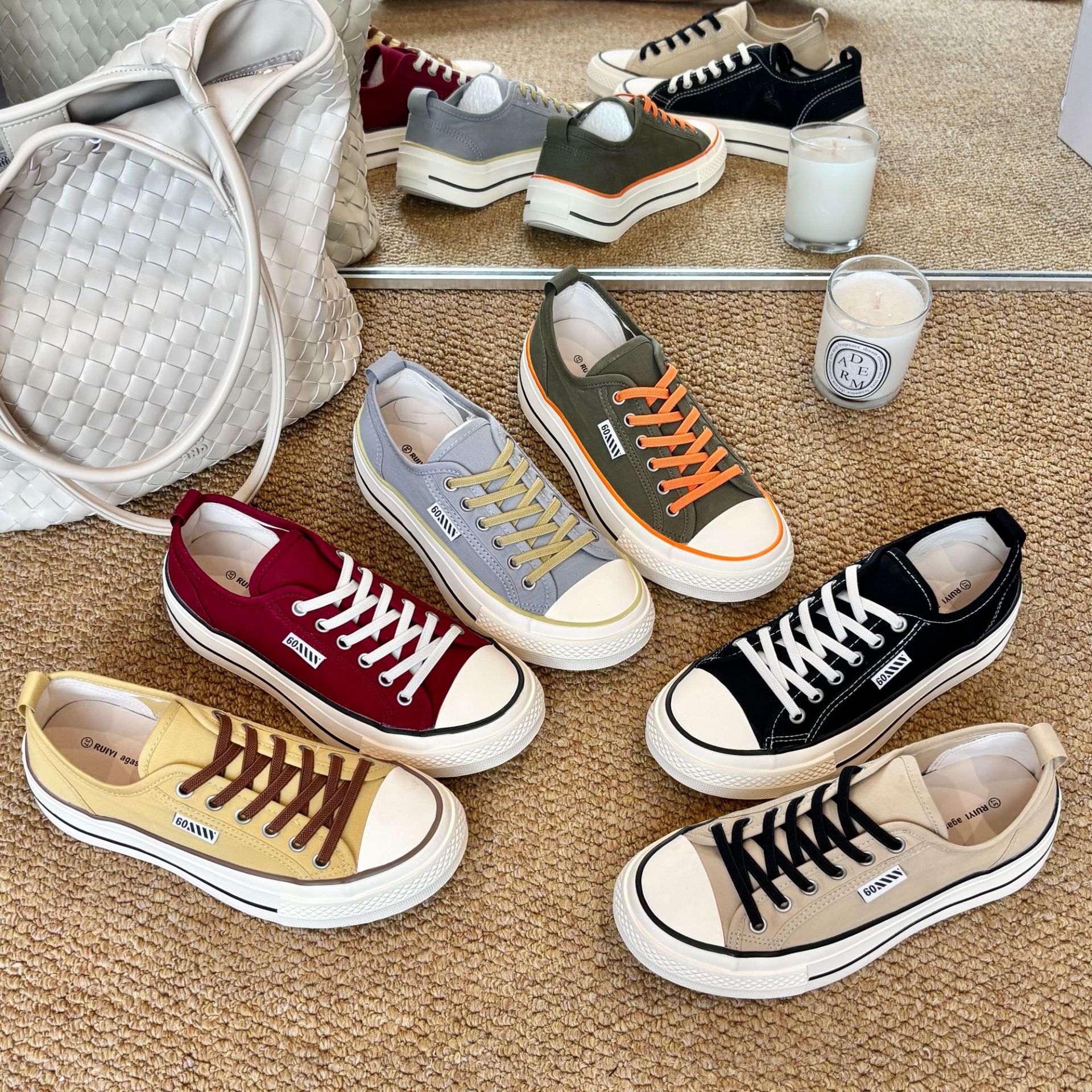 Free Shipping Women's Big Size 2025 New Korean Style Breathable High Top Canvas Shoes with Thick Sole Heel Increasing White Versatile Fashion Sne