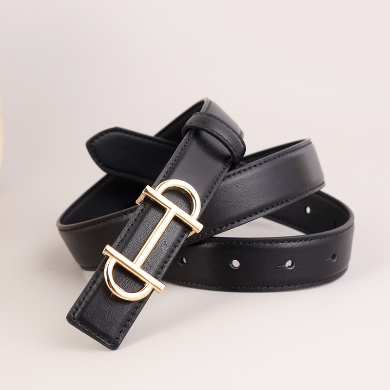 Designer Women Genuine Top Grain Cowhide Leather Belt Luxury French Gold Buckle All Match Casual Trousers Factory Stock Wholesale Ladies Brand Fashion - view 7