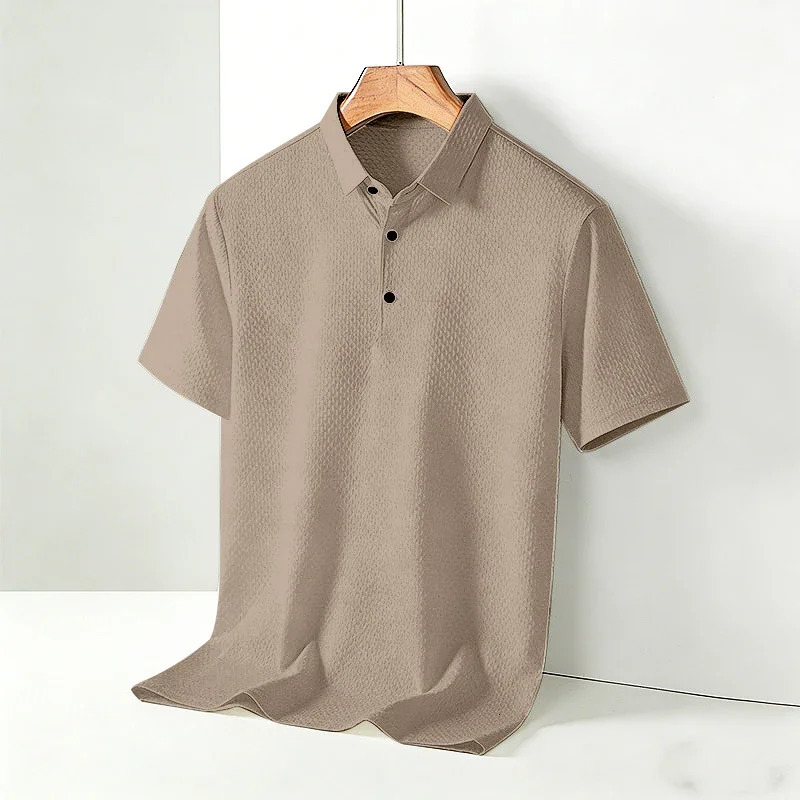 2026 Mens Ice Silk Polo Shirt Lightweight Quick Dry Short Sleeve Shirt for Business Daily Casual Wear Comfortable Male Tops 260618CJ - view 5