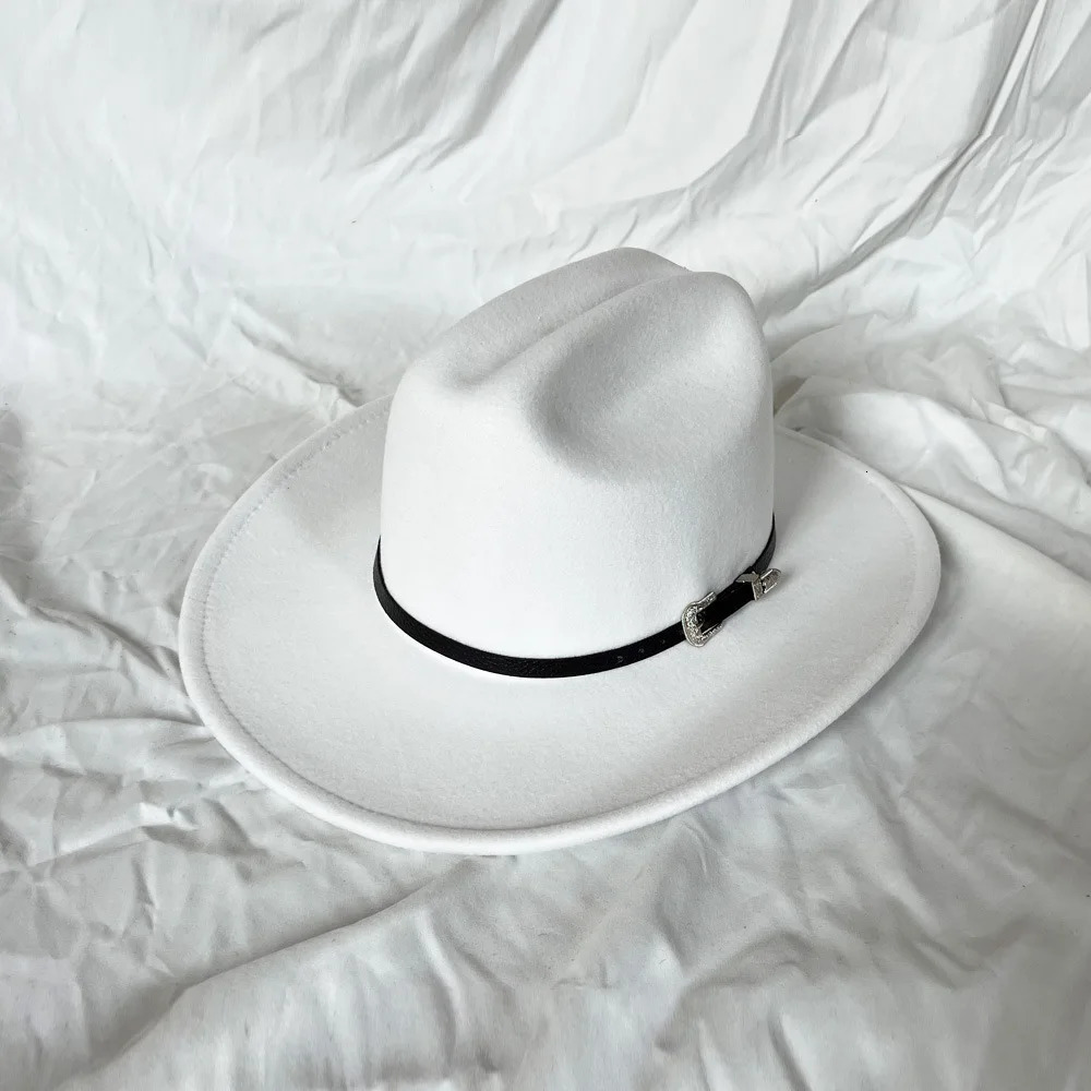 Vintage Western Cowboy Hat For Mens Gentleman Lady Jazz Cowgirl With Leather Wide Brim Cloche Church Sombrero Hombre Caps260611 - view 6