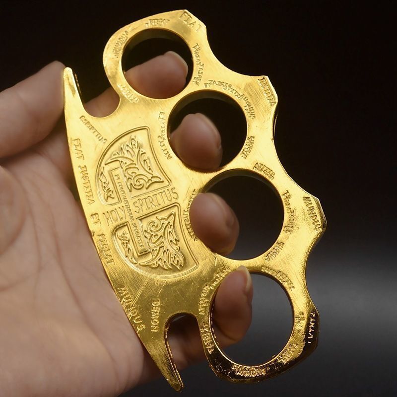 2026 New Metal Knuckle Duster Four Finger Tiger Fist Buckle Outdoor Camping Safety Defense Pocket EDC Tool - view 3