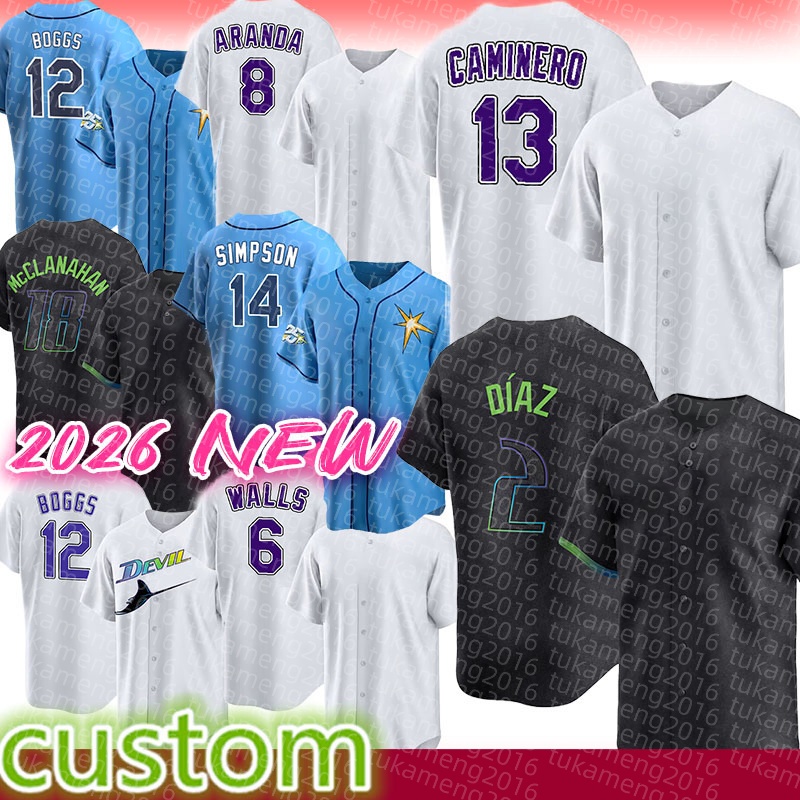 Junior Caminero Yandy Diaz Baseball Jerseys Wade Boggs Shane McClanahan Jonathan Aranda Chandler Simpson Taylor Walls Jonny DeLuca Isaac Paredes Rya Junior Caminero Yandy Diaz Baseball Jerseys Wade Boggs Shane McClanahan Jonathan Aranda Chandler Simpson Taylor Walls Jonny DeLuca Isaac Paredes Rya