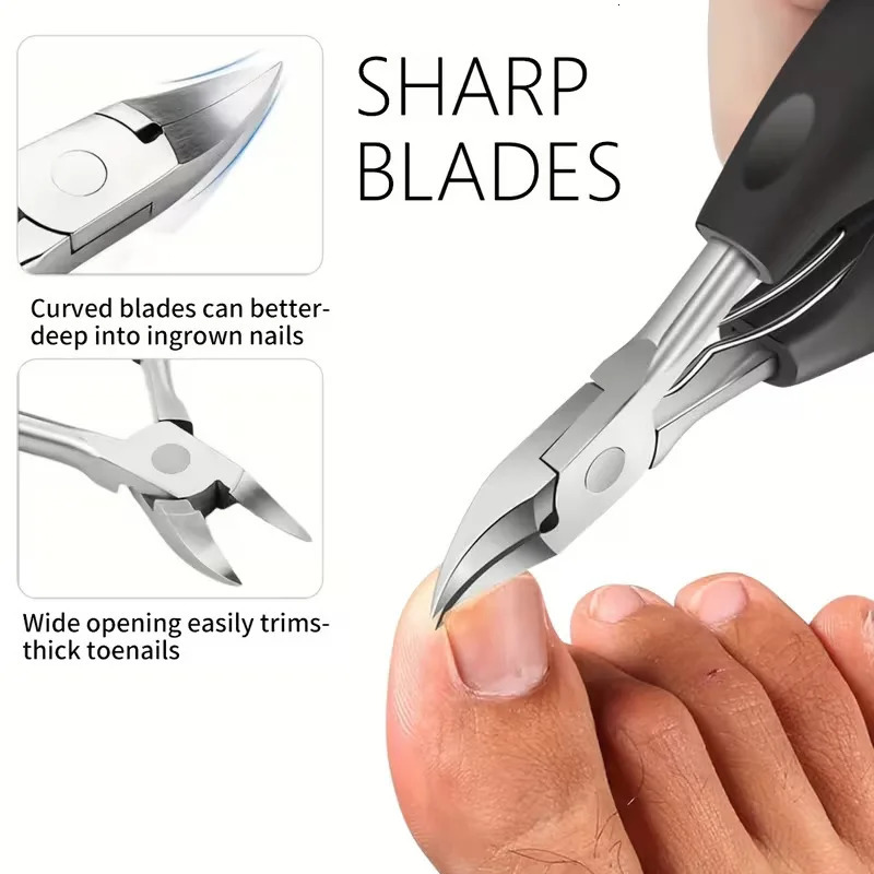 7pcs Stainless Steel Nail Clipper Pedicure Set Nail Care Kit for Ingrown Thick Toenails - Heavy-Duty Clippers Set 260612
