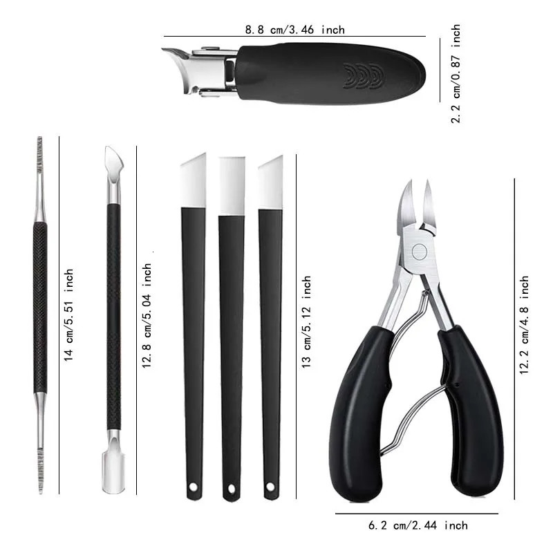 7pcs Stainless Steel Nail Clipper Pedicure Set Nail Care Kit for Ingrown Thick Toenails - Heavy-Duty Clippers Set 260612