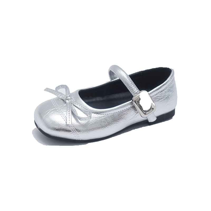 Designer Shoes 2026 New Girls Leather Mary Jane Shoes, Breathable Shallow Mouth Flat Pumps with Bowknot, Versatile Casual Kids Shoes