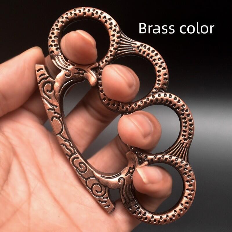 2026 New Metal Brass Knuckle Duster Four Finger Outdoor Fighting Fist Ring Hands Clasp Hand Self-defense Pocket EDC Tools
