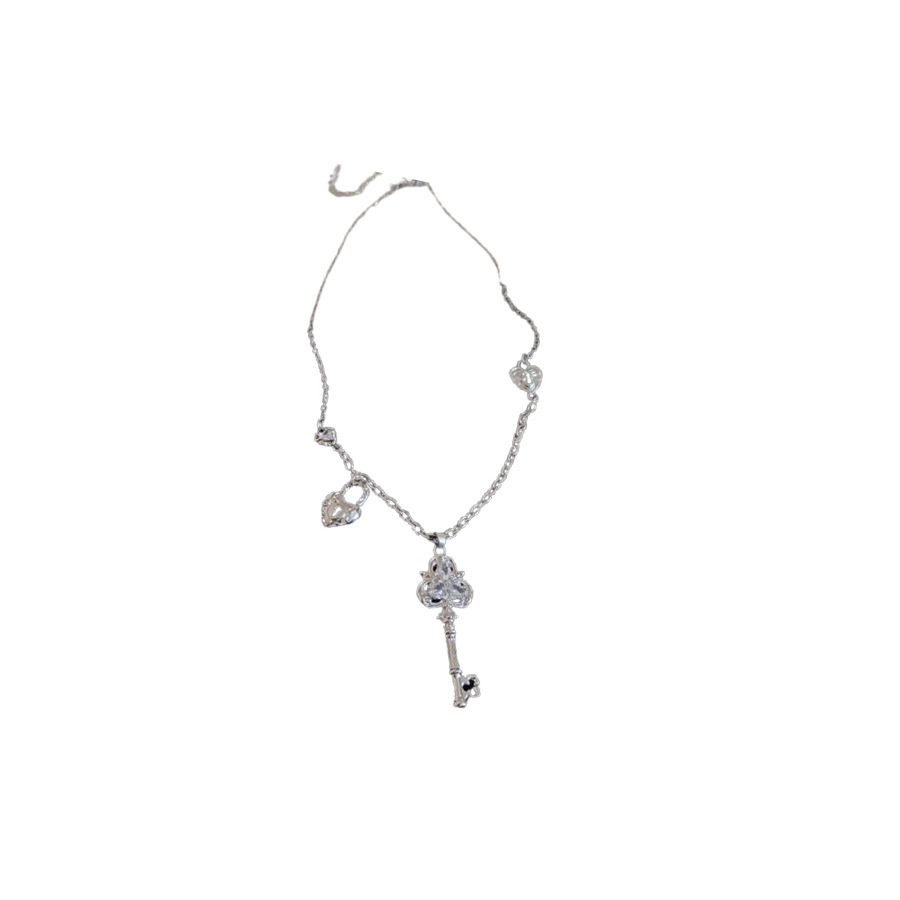 Zircon key cross necklace, light luxury niche high-end clavicle chain, personalized fashion jewelry for women - view 9