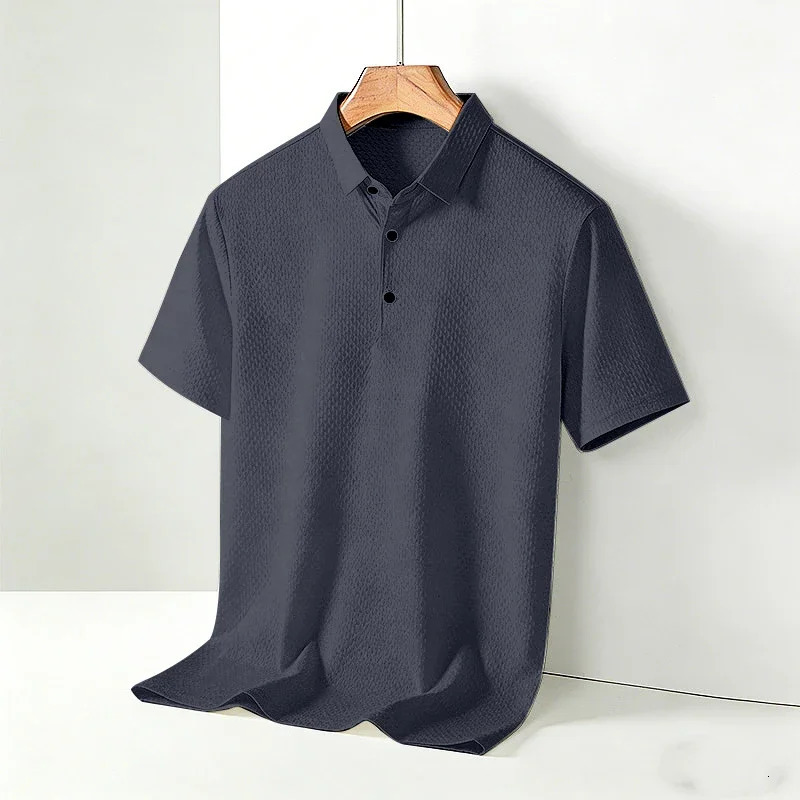 2026 Mens Ice Silk Polo Shirt Lightweight Quick Dry Short Sleeve Shirt for Business Daily Casual Wear Comfortable Male Tops 260618CJ - view 3