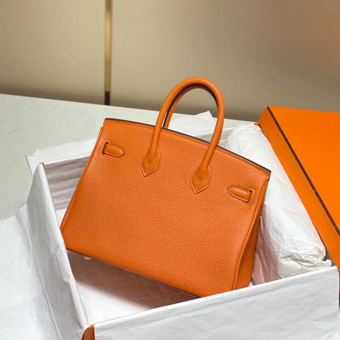 10A Designer Bag luxurys handbags 25cm 30cm 35cm togo leather Elephant gray orange gold buckle Handstitched with waxed thread designer tote bag luxury tote gift box