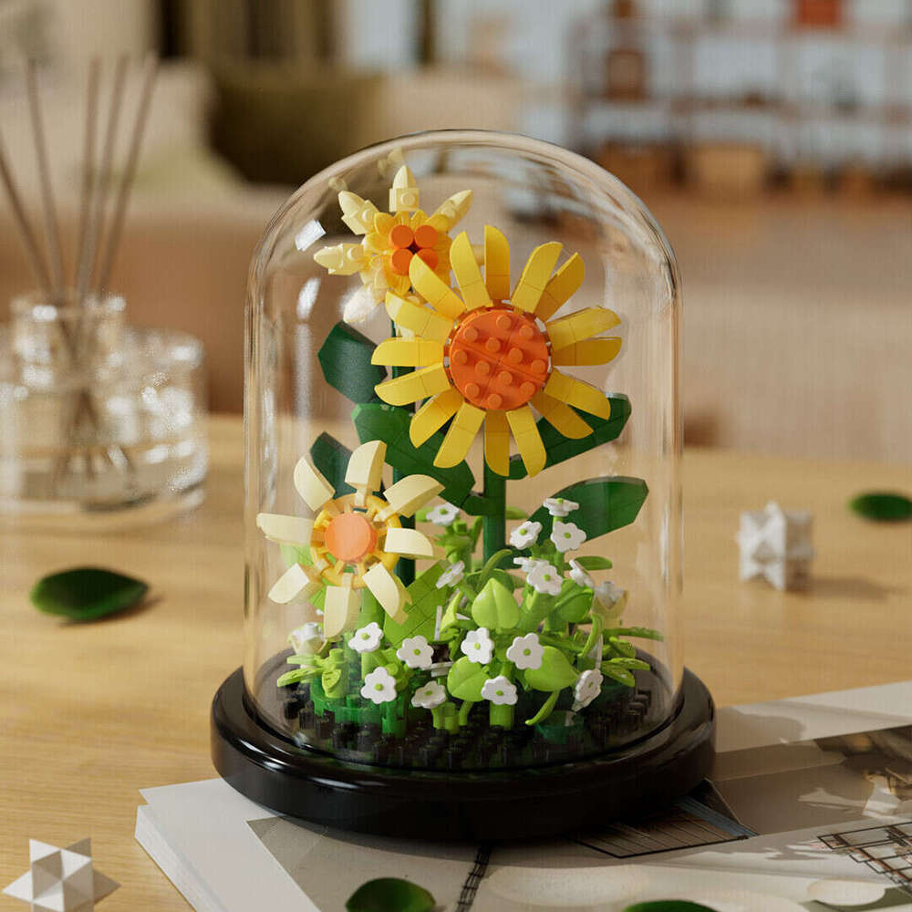 Decorative Block Flower Pot | Plant Planter for Succulents Roses Sunflowers | Sweet Gift for Girls Teachers Valentine's Day - view 1