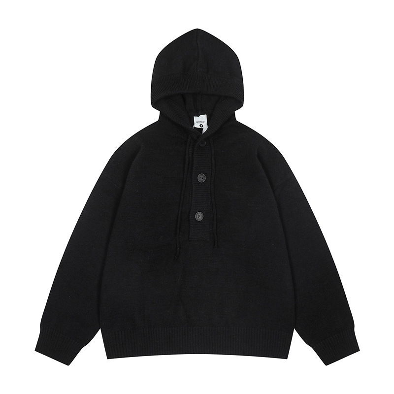 American retro hooded sweater for men and women couple models skull lazy wind print hooded long-sleeved zipper hooded sweater 240821