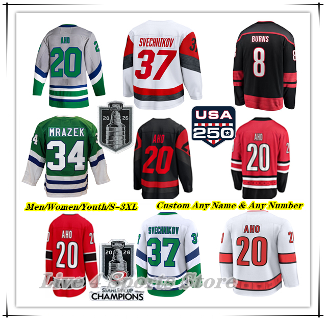 CarolinaS Hurricanes Sebastian Aho Hockey Jersey Taylor Hall Jackson Blake Logan Stankoven K'Andre Miller Nikolaj Ehlers Andrei Svechnikov Andersen Staal Jarvis