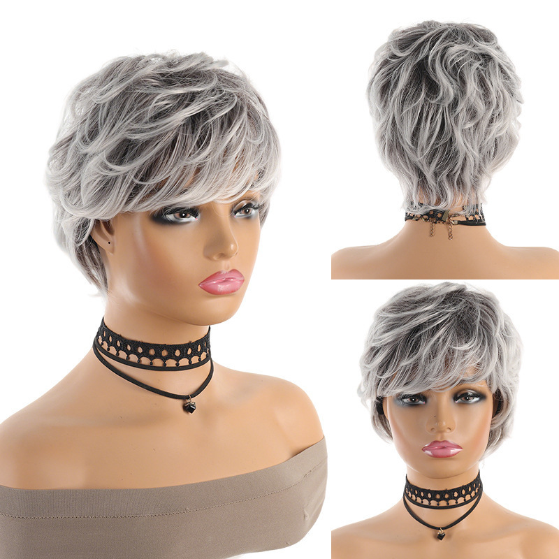 Short Finger Wave Wig Human Hair Wig For Women Brown Short Ocean Wave Wig Pixie Cut Wigs for Woman Natural Color 251106