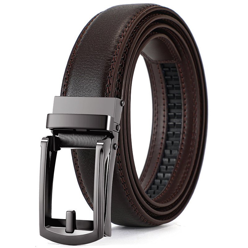 Mens Belt New Hot Selling Genuine Leather Two Layer Cowhide Business Fake Pin Buckle High End Fashion Belt Factory Direct Sale - view 5
