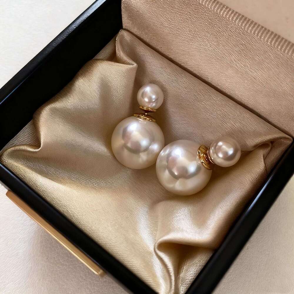 Jewelry earrings Resin Pearl Front-Back Earrings Gold Plated Elegant Studs for Women Daily Wear Jewelry