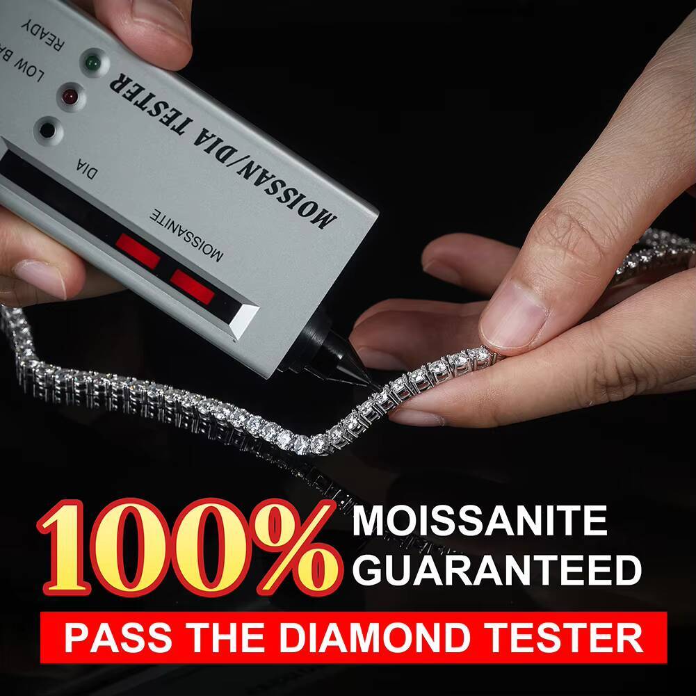 USA Warehouse Fast Shipping Pass Diamond Tester GRA Certified Hip Hop Jewelry Iced Out VVS Moissanite Tennis Chain Necklace - view 3